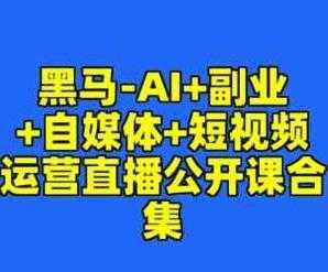 黑马-AI+副业+自媒体+短视频运营直播公开课合集 