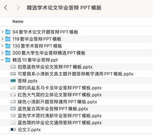 精选学术论文毕业答辩 PPT模版 