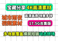城市雨夜夜景走拍横版短视频素材 